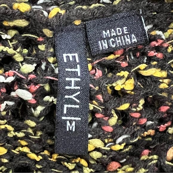 Ethyl Colorful Open Knit Cowl Neck Tunic Size Medium - Picture 9 of 11